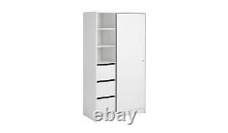 Malibu 1 Door Sliding Wardrobe White Stylish and Spacious Bedroom Storage Unit