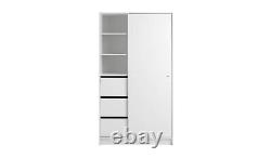 Malibu 1 Door Sliding Wardrobe White Stylish and Spacious Bedroom Storage Unit