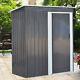 Metal 5ft X 2ft6 Garden Shed Outdoor Tools Storage Pent House With Sliding Door