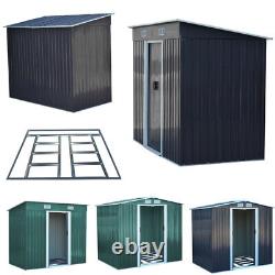 Metal Steel Garden Storage Shed Sliding Door Tool House 4x6 4x8 10x8 8x8 6x8ft