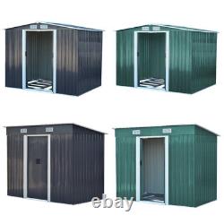 Metal Steel Garden Storage Shed Sliding Door Tool House 4x6 4x8 10x8 8x8 6x8ft