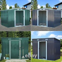 Metal Steel Garden Storage Shed Sliding Door Tool House 4x6 4x8 10x8 8x8 6x8ft