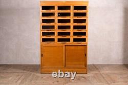 Mid-century Haberdashery Cabinet With Sliding Doors Wooden Storage Cabinet