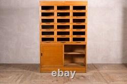 Mid-century Haberdashery Cabinet With Sliding Doors Wooden Storage Cabinet