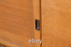 Mid-century Haberdashery Cabinet With Sliding Doors Wooden Storage Cabinet