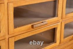 Mid-century Haberdashery Cabinet With Sliding Doors Wooden Storage Cabinet