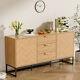 Natural Oak Wooden Storage Cabinet Cupboard Chest Of 3 Drawers 2 Doors Sideboard