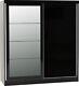 Nevada 2 Door Sliding Wardrobe In Black Gloss Finish Hanging Rail Storage