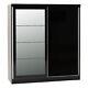 Nevada Black Gloss 2 Door Double Sliding Wardrobe Bedroom Storage Furniture