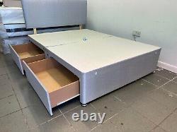 New Small Double or Standard Double Divan Bed With Storage Drawers Headboard