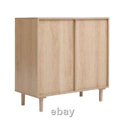Nordic Rattan Drawers Buffet Sideboard Kitchen Cupboard Storage Display Cabinet