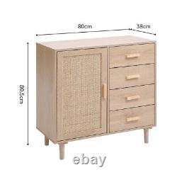 Nordic Rattan Sideboard Chest of Drawer Cabinet Storage Cupboards Console Table