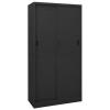 Office Cabinet With Adjustable Shelves Lockable Sliding Doors Storage Cupboard