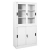 Office Cabinet With Sliding Door Black Steel Filing Storage Vidaxl