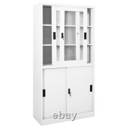 Office Cabinet with Sliding Door Black Steel Filing Storage vidaXL