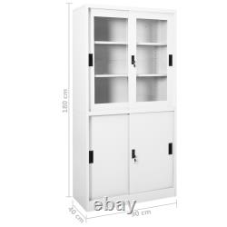 Office Cabinet with Sliding Door Black Steel Filing Storage vidaXL