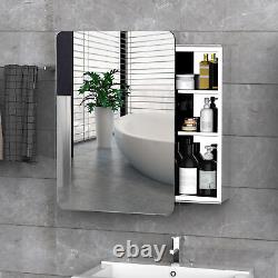 On-Wall Mounted Bathroom Storage Cabinet withSliding Mirror Door Steel Frame