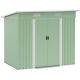 Outdoor Garden Storage Shed Green 6.8x4.3ft Corrugated Steel Sliding Door