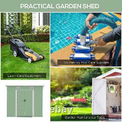 Outdoor Garden Storage Shed Green 6.8x4.3ft Corrugated Steel Sliding Door