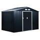 Outdoor Storage Garden Shed With Sliding Door Dark Outsunny 9 X 6ft