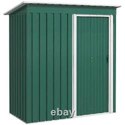 Outsunny 5 x 3ft Garden Storage Shed Sliding Door Sloped Roof Tool Green