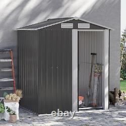 Outsunny 5ft x 4.3ft Outdoor Metal Storage Shed with Sliding Door Sloped Roof