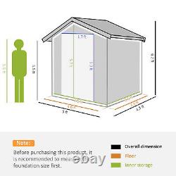 Outsunny 5ft x 4.3ft Outdoor Metal Storage Shed with Sliding Door Sloped Roof