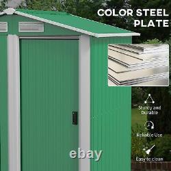 Outsunny 5ft x 4.3ft Outdoor Metal Storage Shed with Sliding Door Sloped Roof