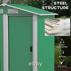 Outsunny 5ft x 4.3ft Outdoor Metal Storage Shed with Sliding Door Sloped Roof