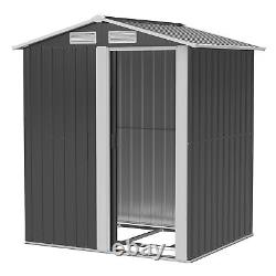 Outsunny 5ft x 4.3ft Outdoor Metal Storage Shed with Sliding Door Sloped Roof