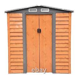 Outsunny 6.5x5.2ft Garden Shed Wood Effect Tool Storage Sliding Door Wood Grain