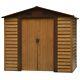 Outsunny 7.7x6.4ft Garden Shed Wood Effect Tool Storage Sliding Door Wood Grain