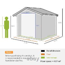 Outsunny 7.7x6.4ft Garden Shed Wood Effect Tool Storage Sliding Door Wood Grain