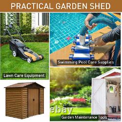 Outsunny 7.7x6.4ft Garden Shed Wood Effect Tool Storage Sliding Door Wood Grain