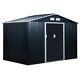 Outsunny 845-031cg 9 X 6ft Outdoor Storage Garden Shed With Sliding Door Dark