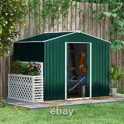 Outsunny 8 x 6ft Garden Storage Shed with Double Sliding Door Outdoor Green