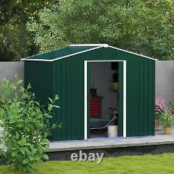 Outsunny 8 x 6ft Garden Storage Shed with Double Sliding Door Outdoor Green