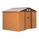 Outsunny 9 X 6ft Galvanised Garden Storage Shed With Sliding Door, Yellow