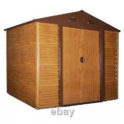 Outsunny 9 x 6ft Garden Shed Wood Effect Tool Storage Sliding Door Wood Grain