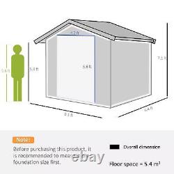 Outsunny 9 x 6ft Garden Shed Wood Effect Tool Storage Sliding Door Wood Grain