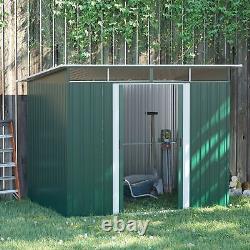 Outsunny Garden Shed Outdoor Storage Tool Organizer with Double Sliding Door