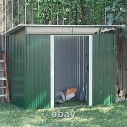 Outsunny Garden Shed Outdoor Storage Tool Organizer with Double Sliding Door