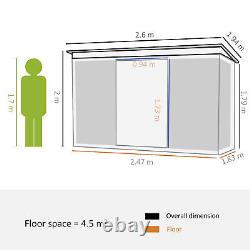 Outsunny Garden Shed Outdoor Storage Tool Organizer with Double Sliding Door