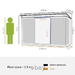 Outsunny Garden Shed Outdoor Storage Tool Organizer with Double Sliding Door