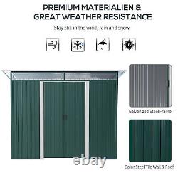 Outsunny Garden Shed Outdoor Storage Tool Organizer with Double Sliding Door