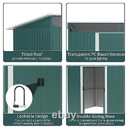 Outsunny Garden Shed Outdoor Storage Tool Organizer with Double Sliding Door