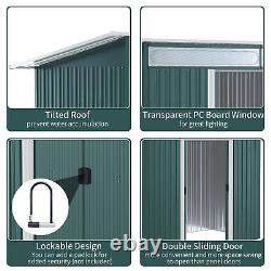 Outsunny Garden Shed Outdoor Storage Tool Organizer with Double Sliding Door