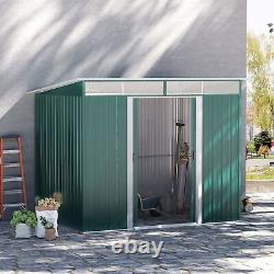 Outsunny Garden Shed Outdoor Storage Tool Organizer with Double Sliding Door