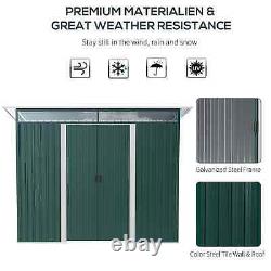 Outsunny Metal Garden Storage Shed, Tool Storage House with Double Sliding Doors