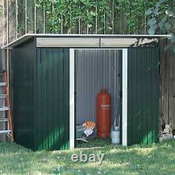 Outsunny Metal Garden Storage Shed, Tool Storage House with Double Sliding Doors